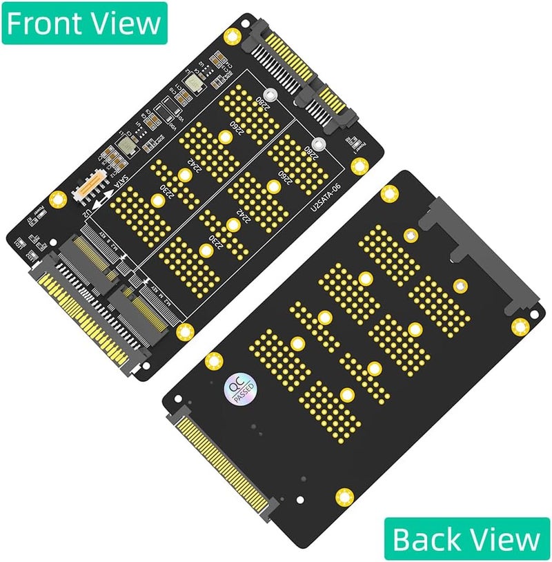 Mustpoint New Version 2 in 1 Combo M.2(NGFF) NVME PCI-E SSD to U.2 SFF-8639 ＆M.2(NGFF) SATA SSD to SATA Adapter - Image 2